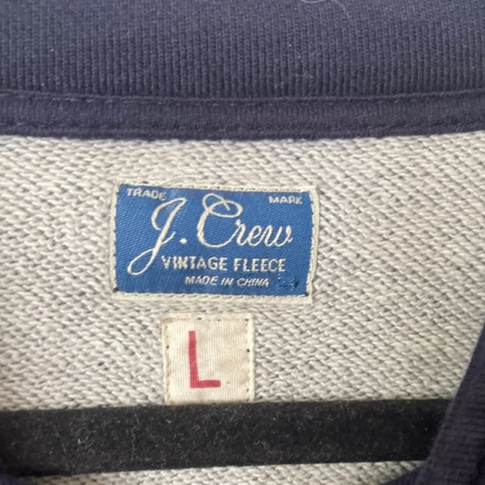 J. Crew Vintage‎ Fleece Full Zip Sweatshirt Navy Blue L